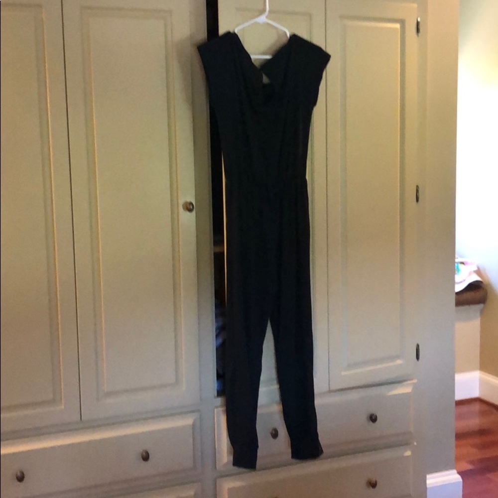Black knit jumpsuit